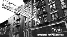  Presentation with italy america - PPT theme having new york picture in black background and a dark gray colored foreground