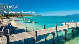  Presentation with amazing - PPT layouts enhanced with little jetty and boat background and a teal colored foreground