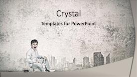  Presentation with joyful - Slide set having joyful cute boy riding tricycle background and a light gray colored foreground