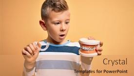  Presentation with orthodontic - Amazing presentation having little-kid-boy-holding-professional backdrop and a coral colored foreground