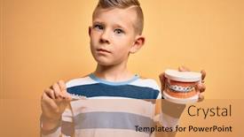  Presentation with orthodontic - Amazing presentation having little-kid-boy-holding-professional backdrop and a coral colored foreground