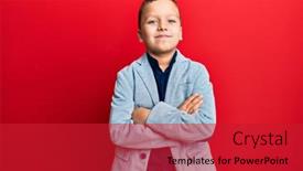  Presentation with elegant - PPT layouts consisting of little-kid-boy-wearing-elegant background and a red colored foreground