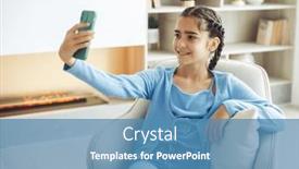  Presentation with cute - Presentation design consisting of little-kid-cute-girl and a teal colored foreground