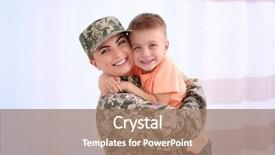  Presentation with room - Slides having little kid in the room background and a coral colored foreground