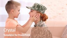  Presentation with room - Slides having little kid in the room background and a coral colored foreground