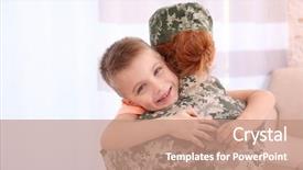  Presentation with catholic pray kid - PPT layouts featuring little kid in the room background and a coral colored foreground