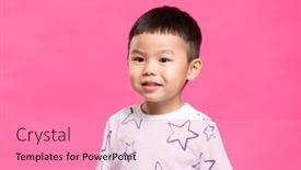  Presentation with pink - PPT theme having little-kid-over-pink-background background and a coral colored foreground