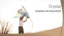  Presentation with kite - Beautiful slides featuring little kid with kite on meadow backdrop and a white colored foreground