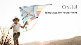 Presentation with kite - Theme with little kid with kite background and a white colored foreground