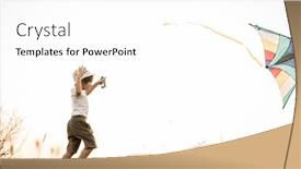  Presentation with kite - Colorful PPT layouts enhanced with little kid with kite on meadow backdrop and a white colored foreground