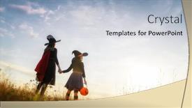  Presentation with children running - Slides with little-kids-are-running background and a lemonade colored foreground