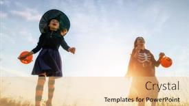  Presentation with children running - Presentation design enhanced with little-kids-are-running background and a lemonade colored foreground