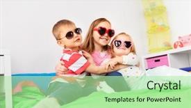  Presentation with valentines day - Audience pleasing theme consisting of little kids in heart shape backdrop and a mint green colored foreground