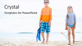  Presentation with coast guard - Audience pleasing theme consisting of little kids in rash guards backdrop and a cool aqua colored foreground