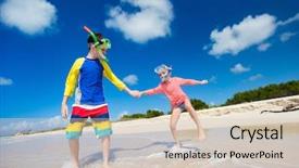  Presentation with coast guard - Cool new slides with little kids in rash guards backdrop and a soft green colored foreground