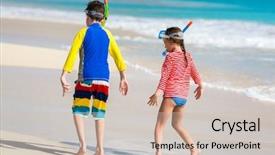  Presentation with coast guard - Amazing presentation theme having little kids in rash guards backdrop and a soft green colored foreground