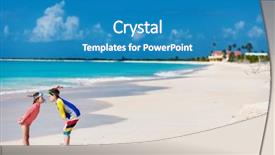  Presentation with summer sun - Presentation consisting of little kids in rash guards background and a teal colored foreground