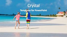  Presentation with summer sun - Colorful presentation enhanced with little kids in rash guards backdrop and a teal colored foreground