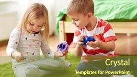  Presentation with childhood - Presentation theme having little kids with modelling clay background and a tawny brown colored foreground