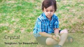  Presentation with grass - Slide deck enhanced with little-latin-boy-sitting background and a mint green colored foreground