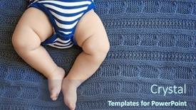  Presentation with sleeping baby - Cool new slide deck with little legs of cute baby backdrop and a ocean colored foreground