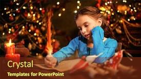  Presentation with pretty girl - Presentation design consisting of little-medieval-girl background and a tawny brown colored foreground