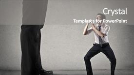  Presentation with boss anniversary - Beautiful presentation design featuring little men - boss backdrop and a gray colored foreground