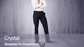  Presentation with unlock potential motivational concept manager - Beautiful presentation featuring little men - huge boss manager lokking backdrop and a gray colored foreground