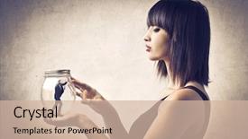  Presentation with man woman - Amazing slides having little men - woman holding a pot backdrop and a soft green colored foreground