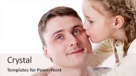  Presentation with father - Cool new presentation theme with little men commitment - cute girl kissing her father backdrop and a lemonade colored foreground