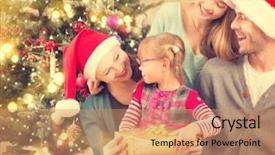  Presentation with christmas kids - Slide set enhanced with little men theme - christmas family - father mother background and a coral colored foreground