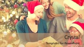  Presentation with christmas kids - Beautiful slide set featuring little men theme - christmas family - father mother backdrop and a coral colored foreground