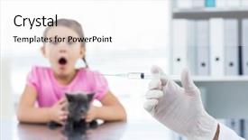  Presentation with ental syringe - Cool new PPT layouts with little men theme - vet holding syringe with socked backdrop and a  colored foreground