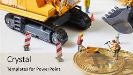  Presentation with crypto - Colorful slide deck enhanced with little miner is digging backdrop and a coral colored foreground
