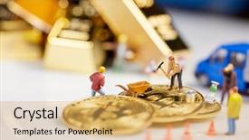  Presentation with mining - Audience pleasing slides consisting of little miner is digging backdrop and a yellow colored foreground