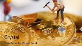  Presentation with mining - Amazing theme having little miner is digging backdrop and a gold colored foreground