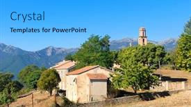  Presentation with village - Beautiful slides featuring little-mountain-village-prunelli-di backdrop and a light blue colored foreground