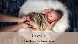  Presentation with attention - Presentation enhanced with little-newborn-baby-enjoys background and a soft green colored foreground