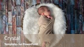  Presentation with sleeping baby - Amazing presentation design having little-newborn-baby-sleeping backdrop and a coral colored foreground