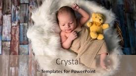  Presentation with newborn baby - Cool new PPT theme with little-newborn-baby-warped backdrop and a coral colored foreground