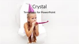  Presentation with whistle - Audience pleasing presentation theme consisting of little party girl with hat backdrop and a white colored foreground