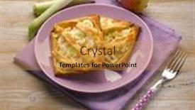  Presentation with pear - Beautiful presentation theme featuring little-pie-with-ricotta-pear backdrop and a gold colored foreground