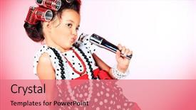  Presentation with girl pink baby shower - Presentation theme enhanced with little pin-up girl singing background and a  colored foreground