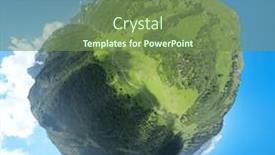  Presentation with green planet - Presentation theme featuring little-planet-panorama-of-green background and a seafoam green colored foreground