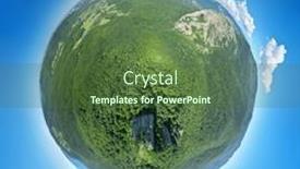  Presentation with green planet - Presentation theme enhanced with little-planet-panorama-of-mountain background and a tawny brown colored foreground