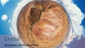  Presentation with mars - Beautiful PPT layouts featuring little-planet-transformation-of-spherical backdrop and a coral colored foreground