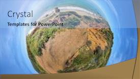  Presentation with blue sky - PPT theme consisting of little-planet-with-rocky-landscape background and a light blue colored foreground