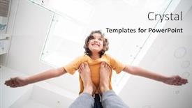  Presentation with varicose veins on a legs - Cool new PPT layouts with little-playful-boy-flying backdrop and a white colored foreground