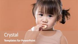  Presentation with cookies - Colorful PPT layouts enhanced with little pony - cute girl eating cookies backdrop and a coral colored foreground