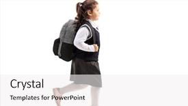  Presentation with healthy workplace full length side view - Slides having little pony - full length profile background and a white colored foreground